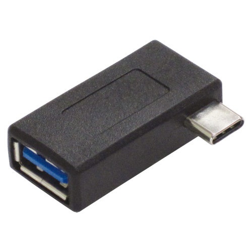 USB変換アダプタ [USB-C オス→メス USB-A /充電 /転送 /USB3.1 Gen1 /L型] ブラック U30CA-LFADT