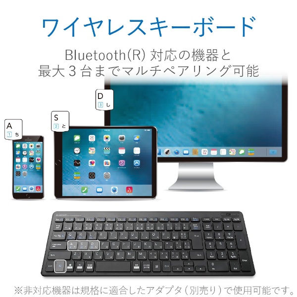 キーボード (Android/iPadOS/iOS/Mac/Windows11対応) ブラック TK