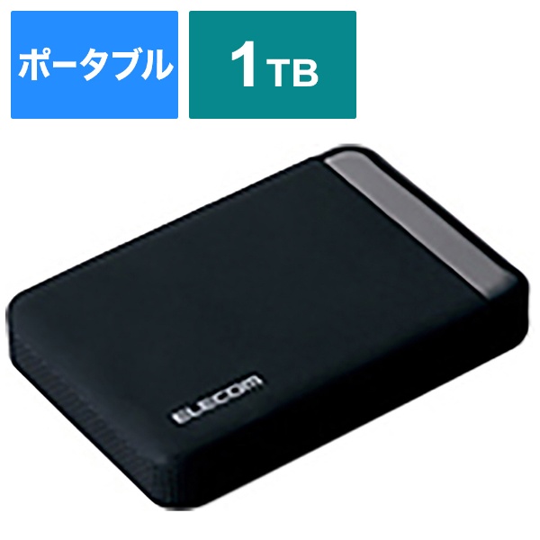 ELP-EEN010UBK 外付けHDD USB-A接続 Windows11対応 ブラック [1TB /ポータブル型]