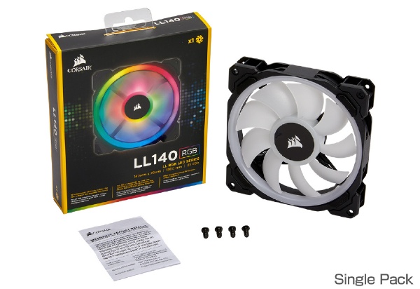 ケースファン 140mm 定番キャンバス 1300RPM LL140 RGB CO-9050073-WW Pack LED ファン増設用 Single 新入荷　流行