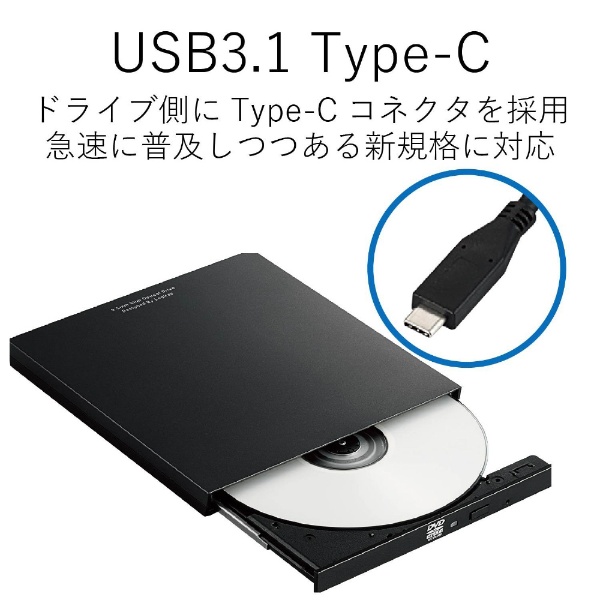 エレコム DVDドライブ USB2.0 薄型 オールインワンソフト付 ホワイト