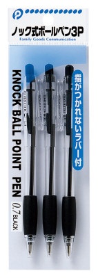 ビックカメラ.com - [ボールペン]ノック式ボールペン 3本セット（ボール径：0.7mm） 03-037 03-037