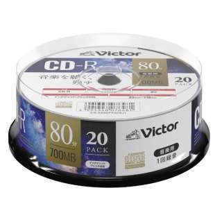 供音乐使用的CD-R Victor(维克托)AR80FP20SJ1[20张/700MB/喷墨打印机对应]