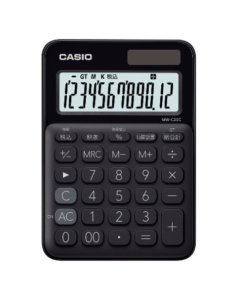 カラフル電卓 ブラック MW-C20C-BK-N [12桁] カシオ｜CASIO 通販 | ビックカメラ.com