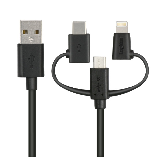 3in1 充電ケーブル ( ライトニング / Type C / micro USB ) 0.3m MFi