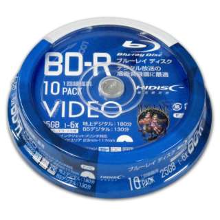 供录像使用BD-R HIDISC白VVVBR25JP10[10张/25GB/喷墨打印机对应]