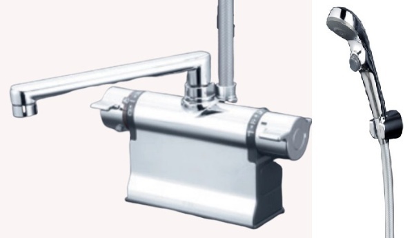 KVK 浴室水栓 KF800TS2 サーモスタット式シャワー フルメッキワンストップシャワーヘッド付 - 1