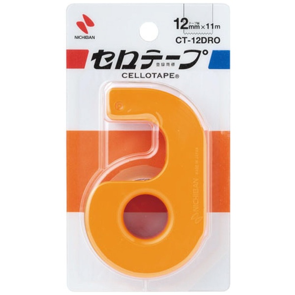[テープカッター] セロテープ 小巻カッターつき12mm（オレンジ）　CT-12DRO