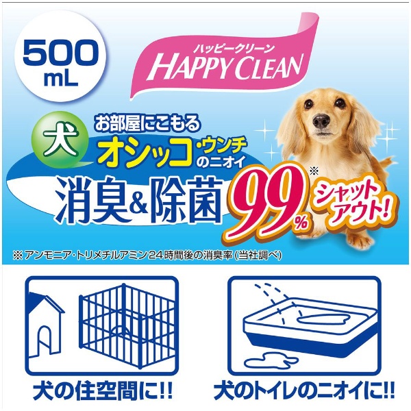 ハッピークリーン 犬オシッコ・ウンチのニオイ 消臭&除菌 500ml ペティオ｜Petio 通販 | ビックカメラ.com