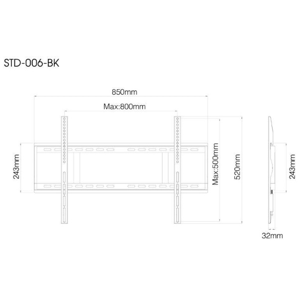 ウォールフィットマウント WALL FIT MOUNT [推奨テレビサイズ 60～84V] STD-006-BK ブラック 朝日木材｜ASAHI  WOOD PROCESSING 通販 | ビックカメラ.com