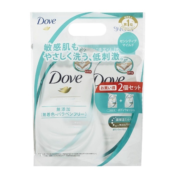 Dove（ダヴ）ボディウォッシュ センシティブマイルド つめかえ用ペア（360ｇ×2）〔 ボディソープ〕 ユニリーバＪＣＭ｜Unilever 通販 |  ビックカメラ.com