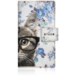 NYAGO SO-02H纤细笔记本型包NYAGO笔记本可爱的眼鏡面部猫-财花danya～。 - SO-02H-BNG2S2726-78蓝色
