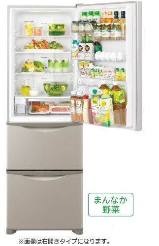 R-K38JVL-T 冷蔵庫 Kシリーズ ライトブラウン [3ドア /左開きタイプ /375L] 【お届け地域限定商品】