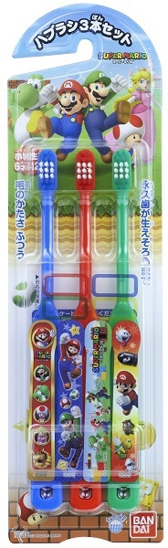 子ども用歯ブラシ 3本セット 青、赤、緑 バンダイ｜BANDAI 通販