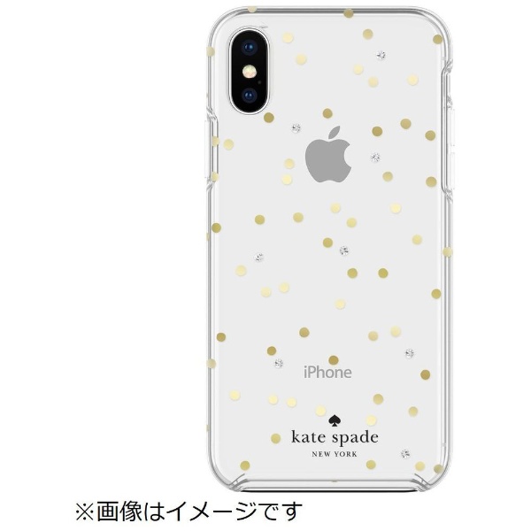 iPhone X用　Protective Hardshell Case KSIPH-076-SDGLD Scatter Dot Gold with  Gems
