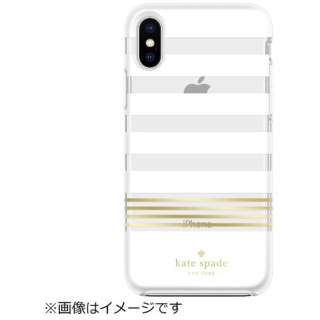 iPhone Xp@Protective Hardshell Case KSIPH-076-STPWG Stripe 2 White/Gold