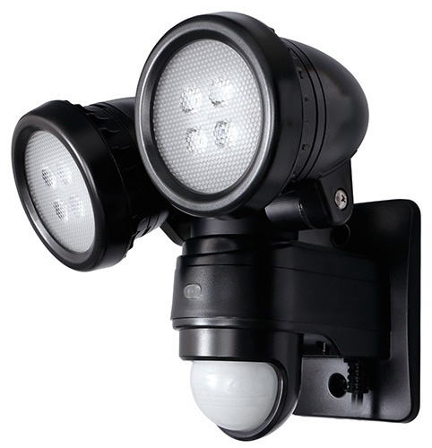 LEDセンサーライト 2灯型 ブラック DSLD10B2 [白色 /コンセント式] デルカテック｜DELCATEC 通販