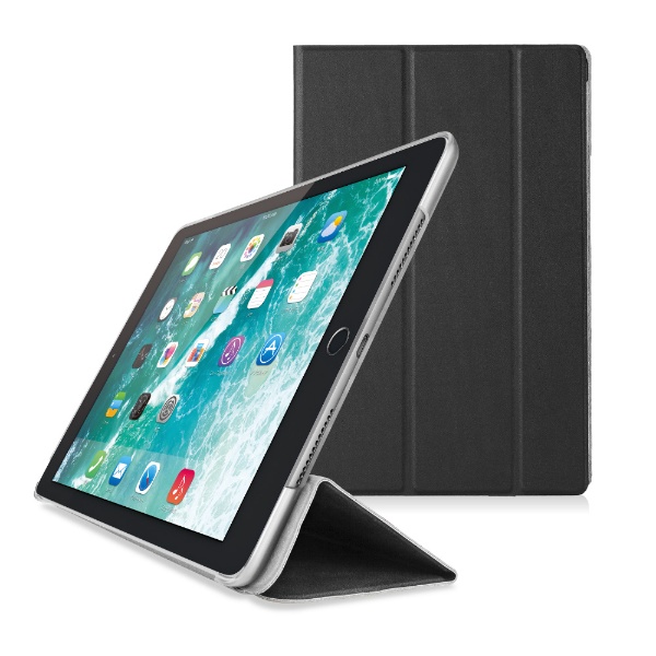 iPad 9.7インチ（第6/5世代）用 フラップカバー 背面クリア ソフト