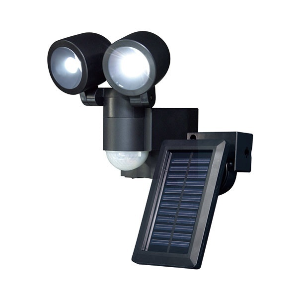 LEDセンサーライト ソーラー発電式×2灯 ESL-N102SL(BK) ブラック ELPA｜エルパ 通販