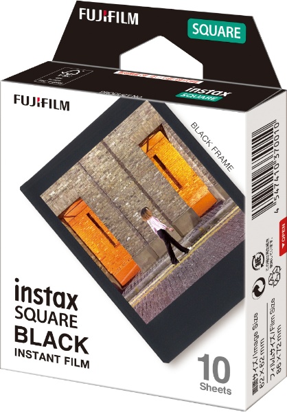 チェキ　インスタントフィルム　カラー instax SQUARE BLACK（ブラック） [10枚 /1パック]