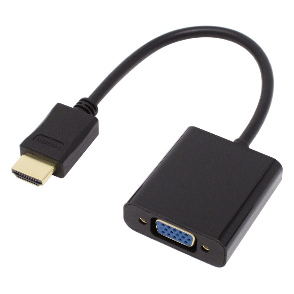 映像変換ケーブル micro USBメス給電 ブラック KM-HD24V30 [HDMI⇔VGA 