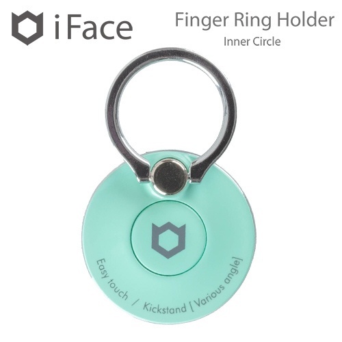 Hamee Finger Ring フラットタイプ iFace（ペールブルー）  41-945025