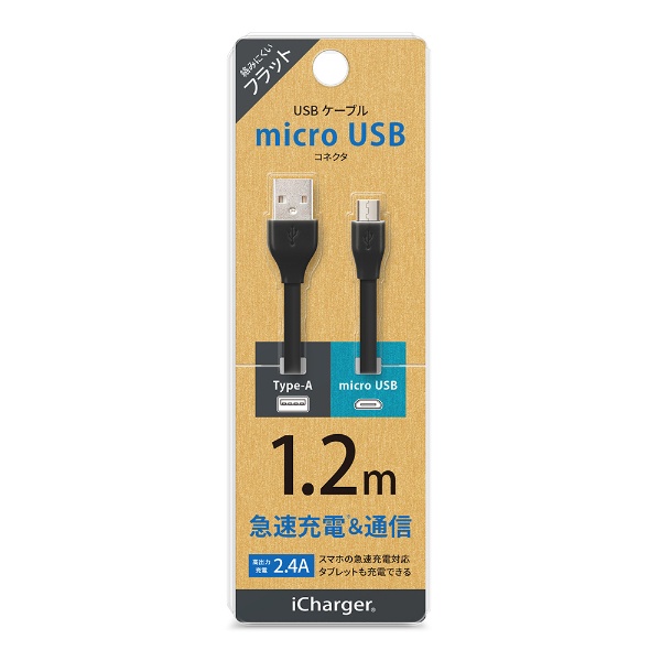 micro USB եåȥ֥ 1.2m PG-MUC12M06 ֥å [1.2m]