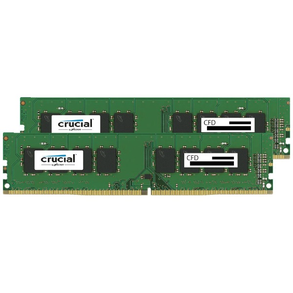 増設メモリ　デスクトップ用 Crucial スタンダードモデル DDR4-2400 288pin DIMM 8GB 4GB×2枚組  W4U2400CM-4G [DIMM DDR4 /4GB /2枚]