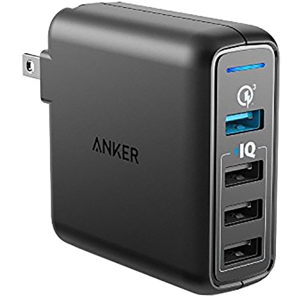 Anker PowerPort Speed 4 43.5W スマホ用USB充電コンセントアダプタ A2040111 4ポート ブラック Charge対応 国産品 中古 Quick