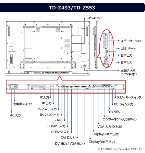 業務用ディスプレイ 24時間モデル TD-Z3シリーズ ブラック TD-Z493 [49型 /フルHD(1920×1080) /ワイド]