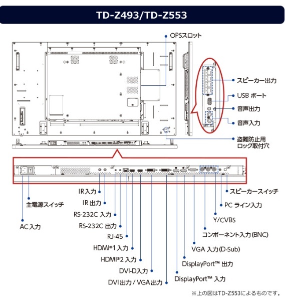 業務用ディスプレイ 24時間モデル TD-Z3シリーズ ブラック TD-Z493 [49型 /フルHD(1920×1080) /ワイド]  東芝｜TOSHIBA 通販