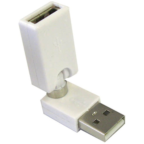 USB-A延長アダプタ USB-A オス→メス GM-UH006W 倉 [並行輸入品] 回転式 ホワイト