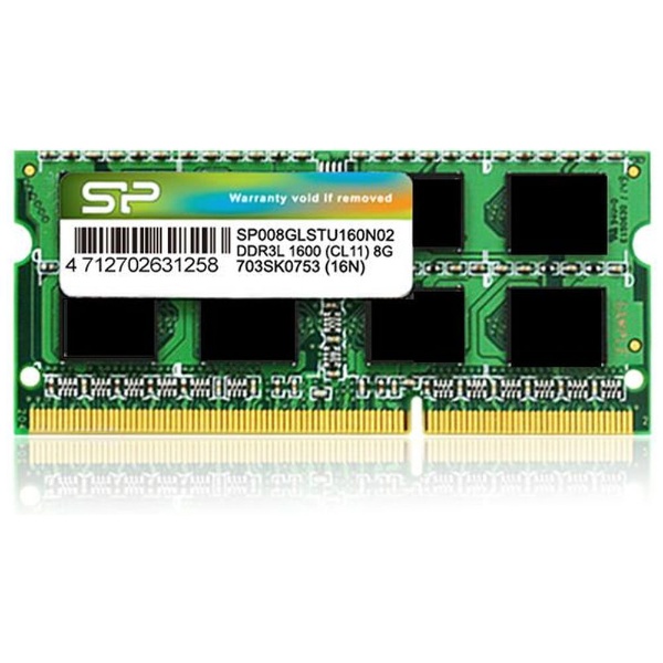 增设存储器1.35V低压204Pin DDR3L-1600 8GB SP008GLSTU160N02[/1张SO-DIMM DDR3/8GB]