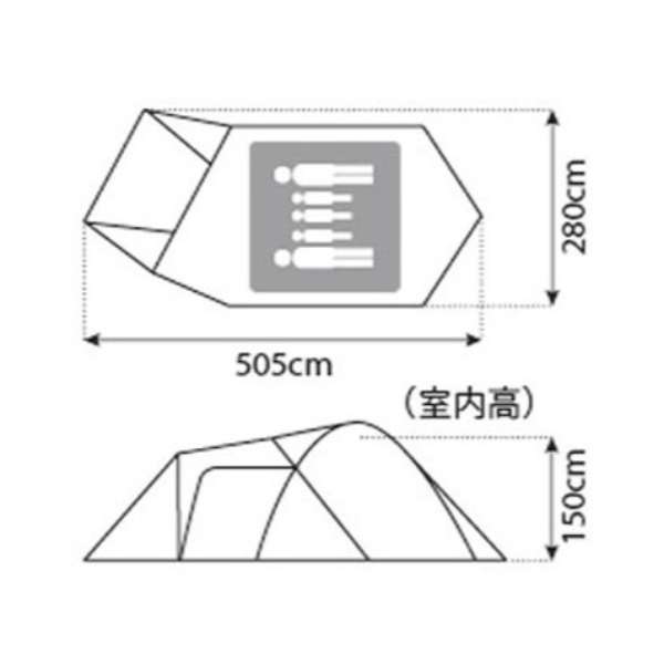 半圆形屋顶帐篷舒适性半圆形屋顶M SDE-001RH[5个用]_6