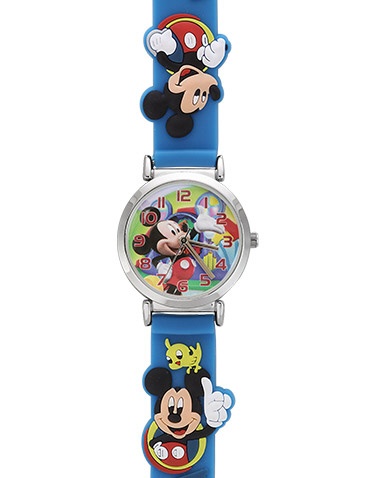 【冬セール】【天然ダイヤモンド使用】ディズニー ミッキー 腕時計【ライトブルー】 時計