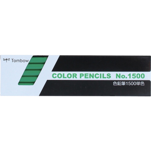 色鉛筆 1500 単色 1ダース(12本) みどり 1500-07 トンボ鉛筆｜Tombow