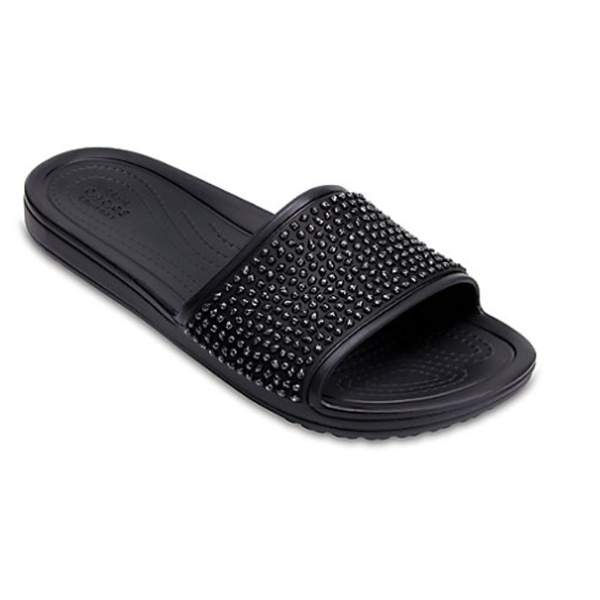 crocs women's sloane embellished slide sandal