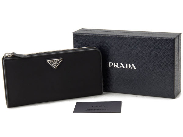 PRADA プラダ 長財布 レザー×ナイロン L字ファスナー財布 並行輸入品