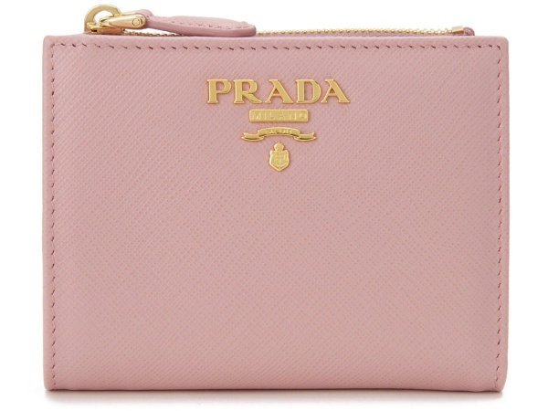 プラダ PRADA 二つ折り財布 サフィアーノ コンパクト 財布 ピンク
