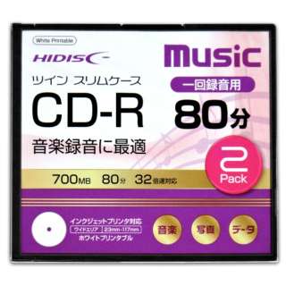 Hdcr80gmp2tc 音楽用cd R 2枚 700mb インクジェットプリンター対応 磁気研究所 Magnetic Laboratories 通販 ビックカメラ Com