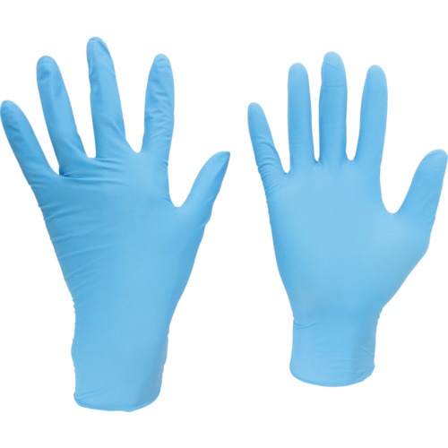 ミドリ安全 ニトリル使い捨て手袋 粉付 ＬＬ 青 ご注文で当日配送 安値 １００枚入