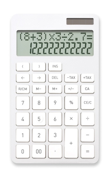 電卓 リーサムルフト 税率設定対応 Sサイズ Asmix ホワイト C1242W [12