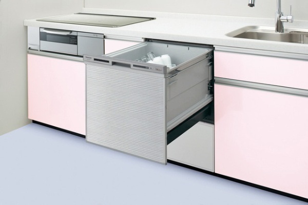 MITSUBISHI EW-45R2SM シルバー ビルトイン食器洗い乾燥機（引き出し式5人用） - 1