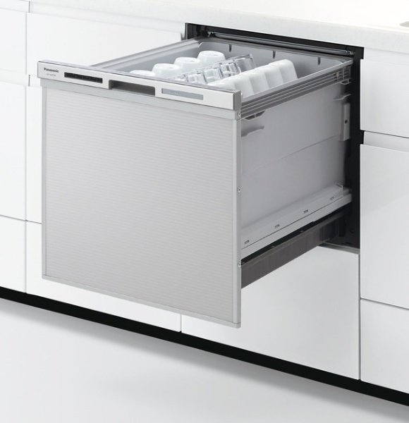 MITSUBISHI EW-45R2B ブラック ビルトイン食器洗い乾燥機 (浅型・ドアパネル型・スライドオープンタイプ・幅45cm・約5人用) - 1