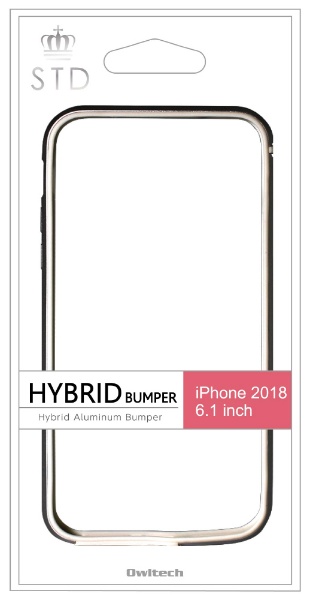 iPhone XR 6.1インチ対応ハイブリッド＋アルミニウムバンパーブラック OWL-CVIA6114-BK