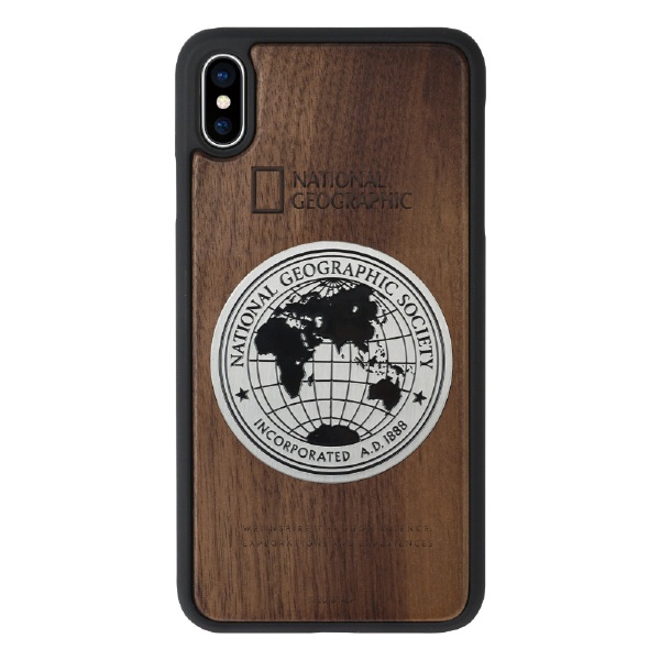  iPhone XS Max 6.5インチ用 Metal-Deco Wood Case ウォルナット