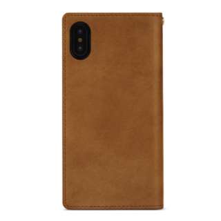 iPhone XS Max 6.5C`p ITALY COW LEATHER CASE BROWN