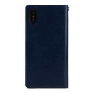 iPhone XS Max 6.5C`p ITALY COW LEATHER CASE NAVY