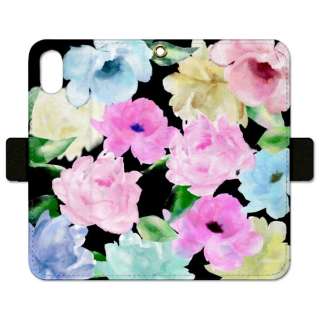 iPhone XS Max 6.5C`p 蒠^P[Xcolorful flower-BLK