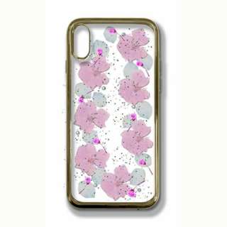 iPhone XS 5.8C`p n[hP[Xpale pink flowers yïׁAOsǂɂԕiEsz